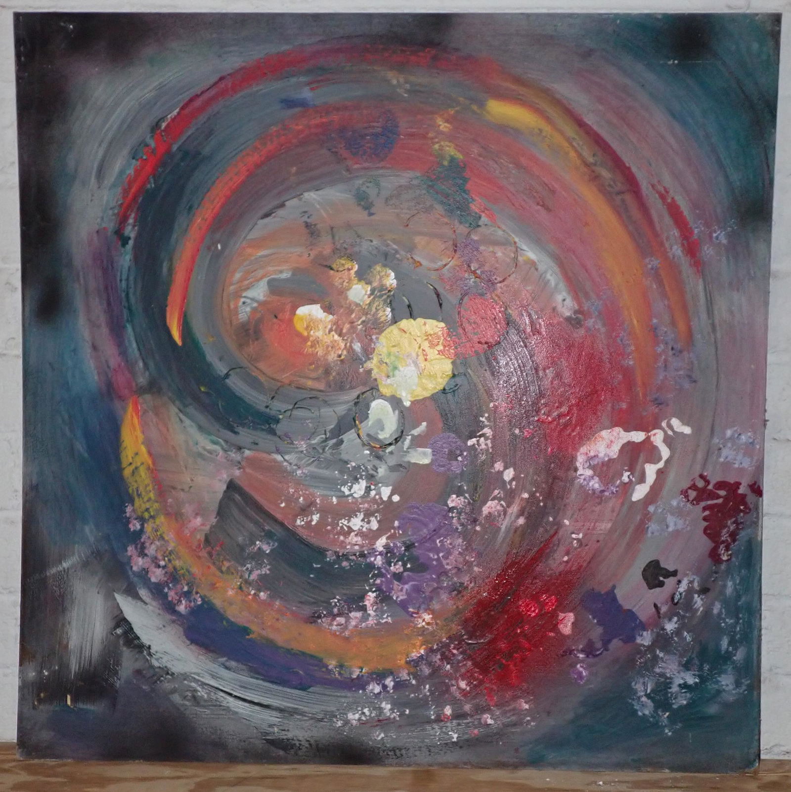 John Reilly Abstract Oil on Board Painting (1 of 2)