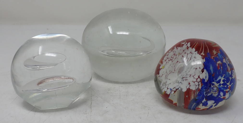 3 Art Glass Paperweights (0207) on Jan 01, 2022 M.J. Stasak Jr