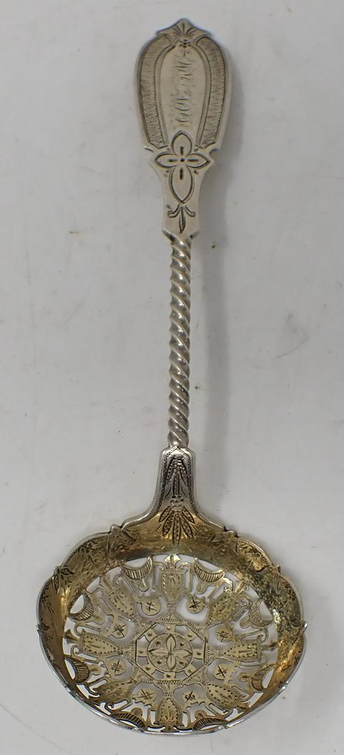 Wm Gale Slotted Sterling Silver Serving Spoon (1 of 4)