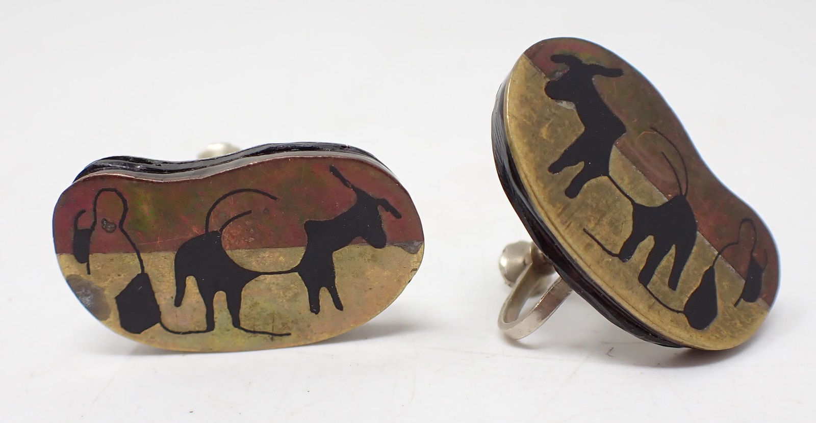 Mexican Sterling Silver Copper & Brass Earrings (1 of 3)