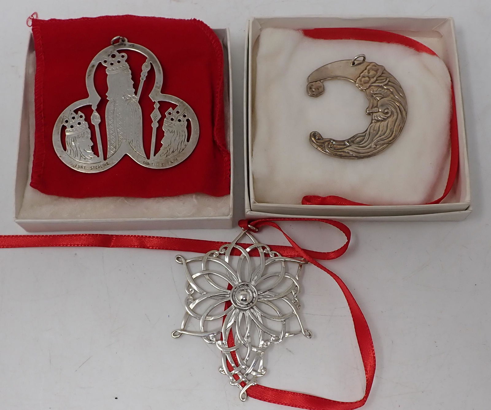 3 Lunt Sterling Silver Christmas Ornaments (1 of 1)