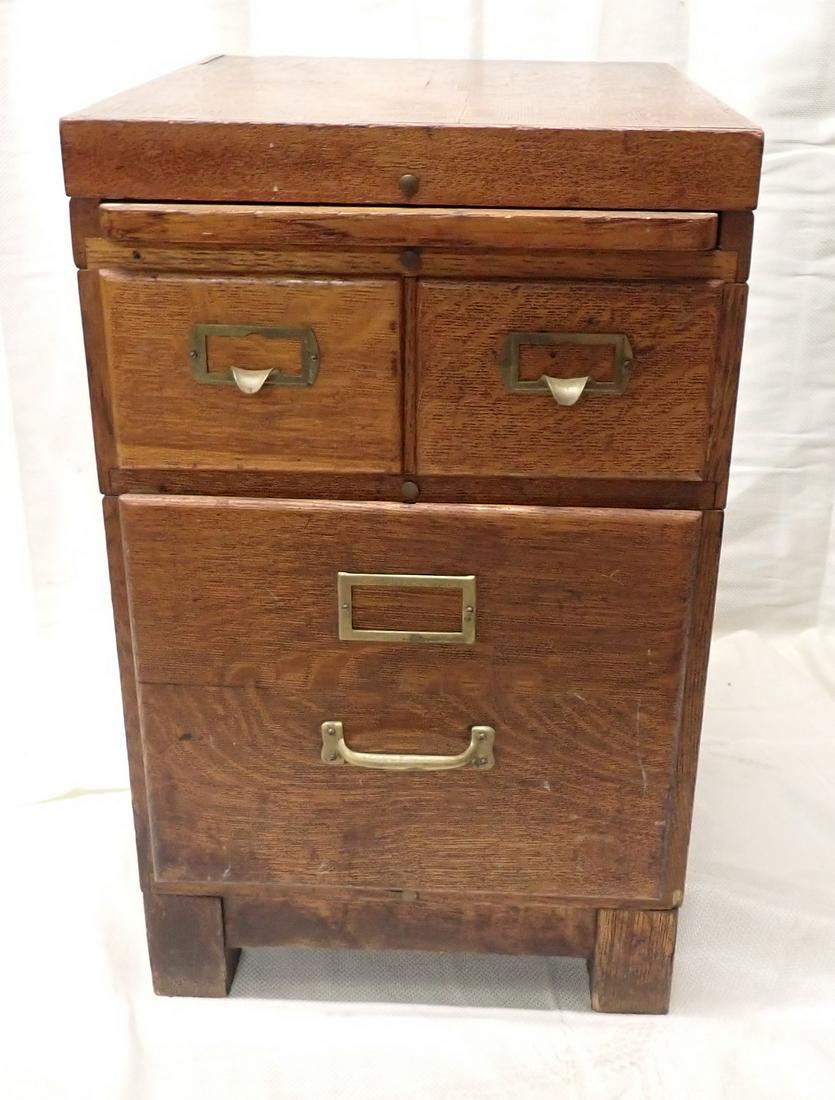 Oak Stack On File & Index Card Cabinet (1 of 10)