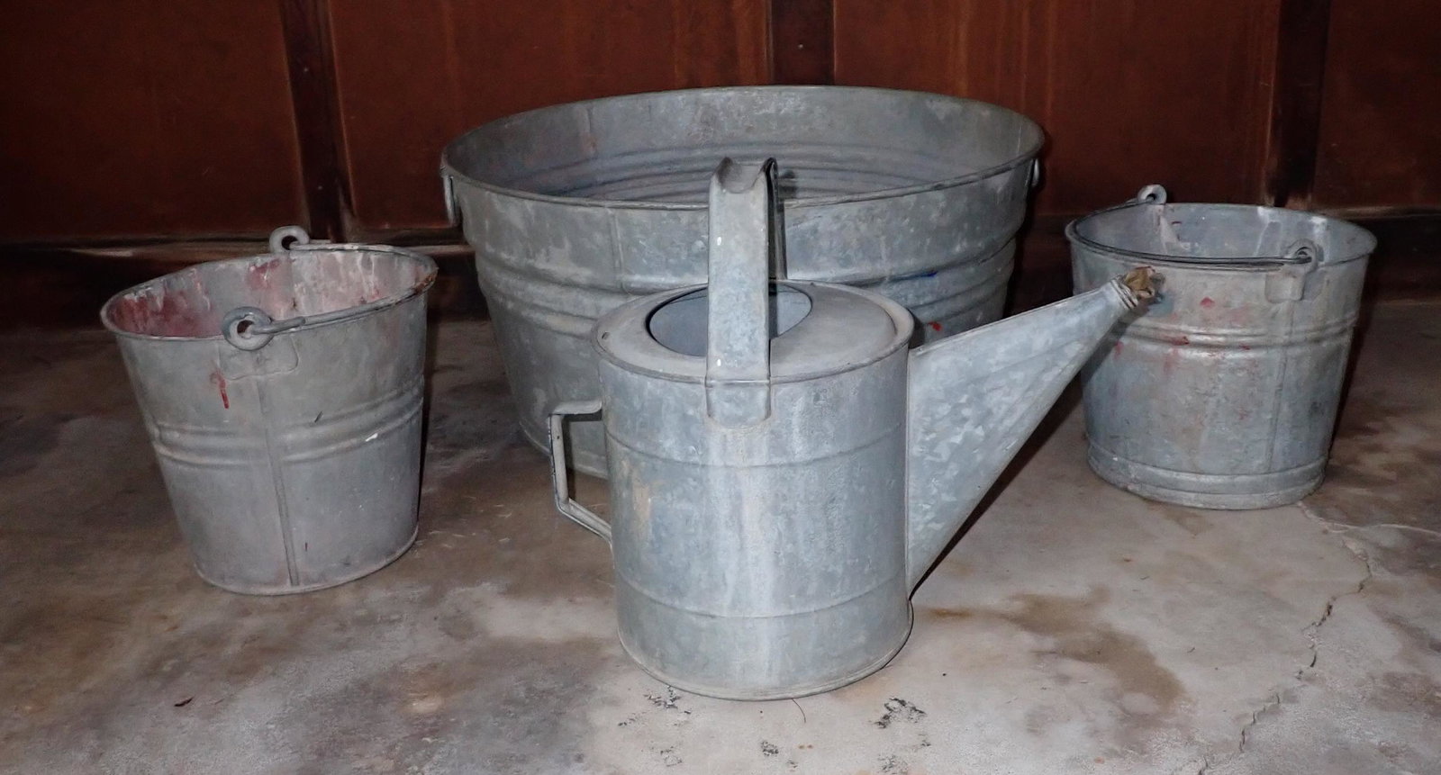 Galvanized Tub Pails & Water Can (1 of 2)