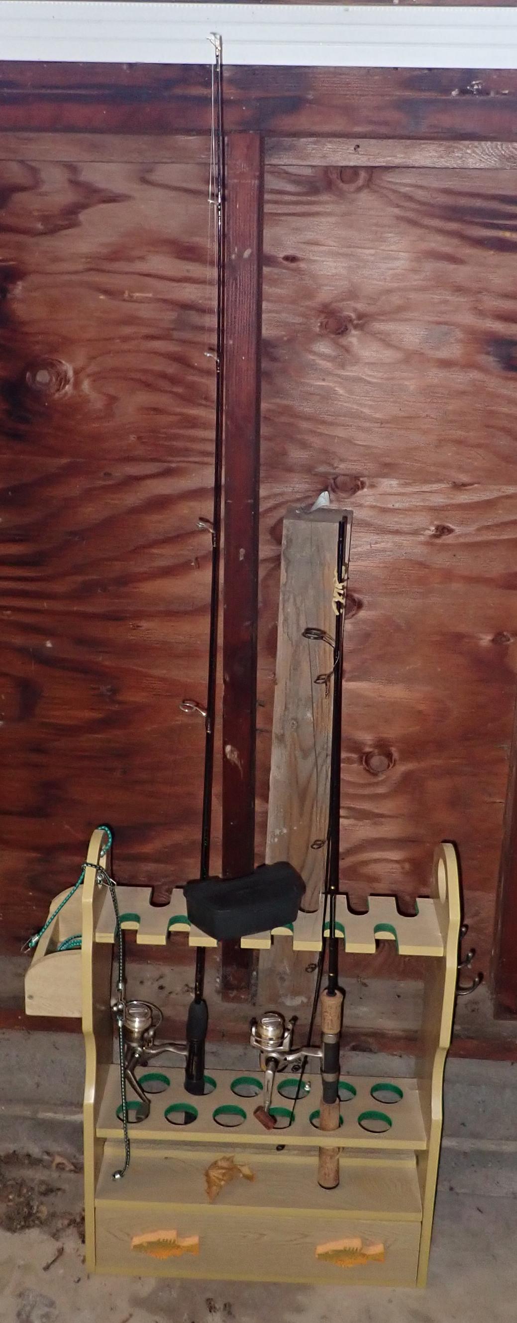 Fishing Rod Rack w/ Poles (1 of 3)