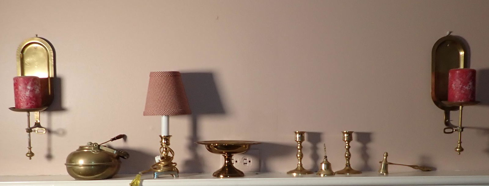 Brass Candle Sconces Holders Lamp Teapot (1 of 4)