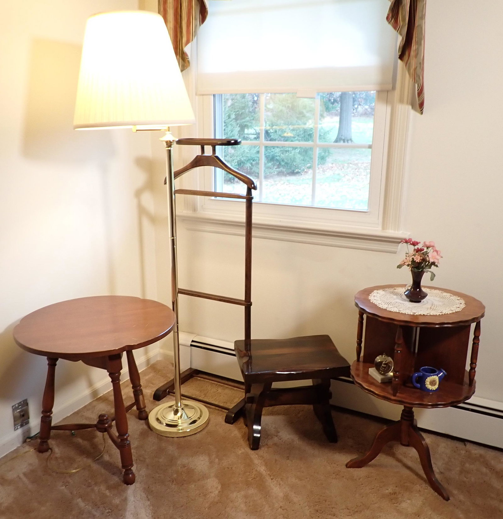 Stool Tie Rack Tables & Floor Lamp (1 of 4)