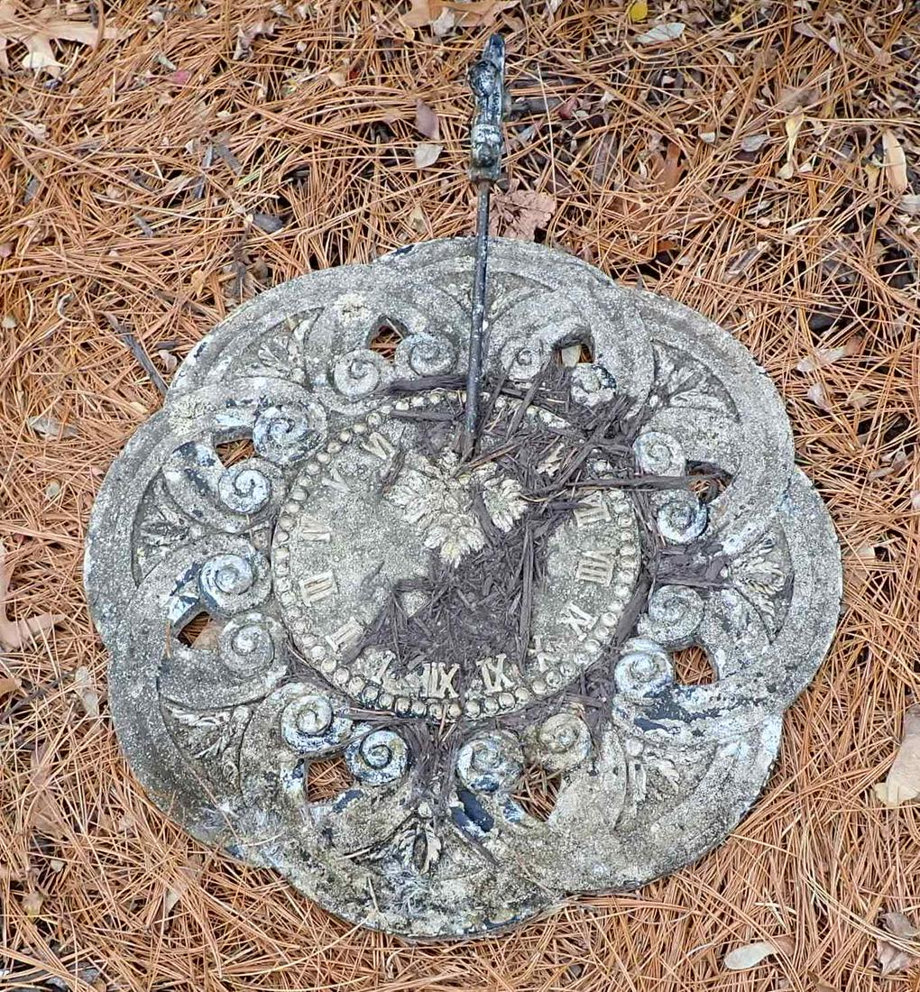 Cast Aluminum Sun Dial: Approx 12" in diameter