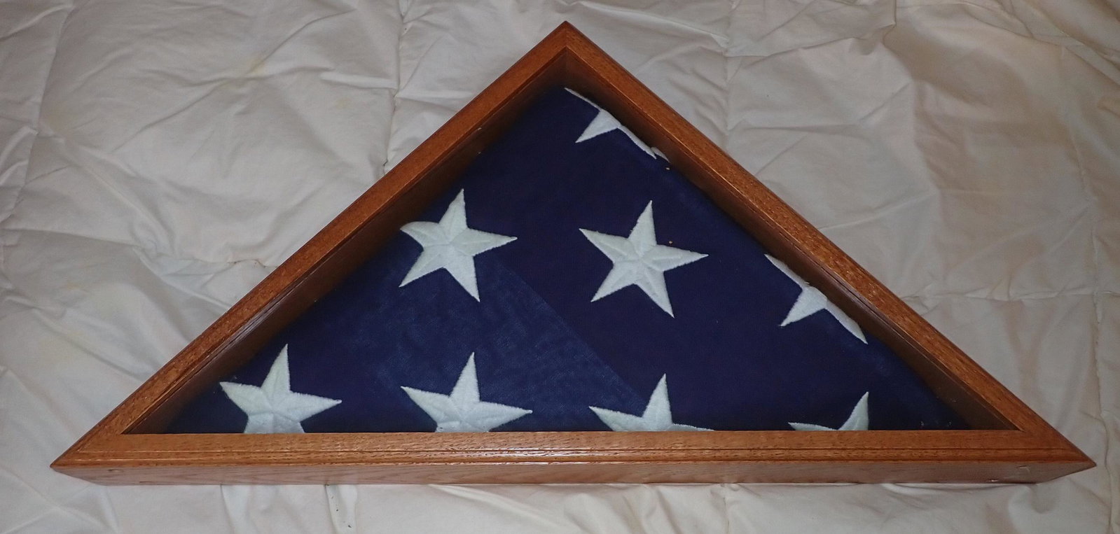 Cased American Flag: Case is apprx 25" long and 12" tall