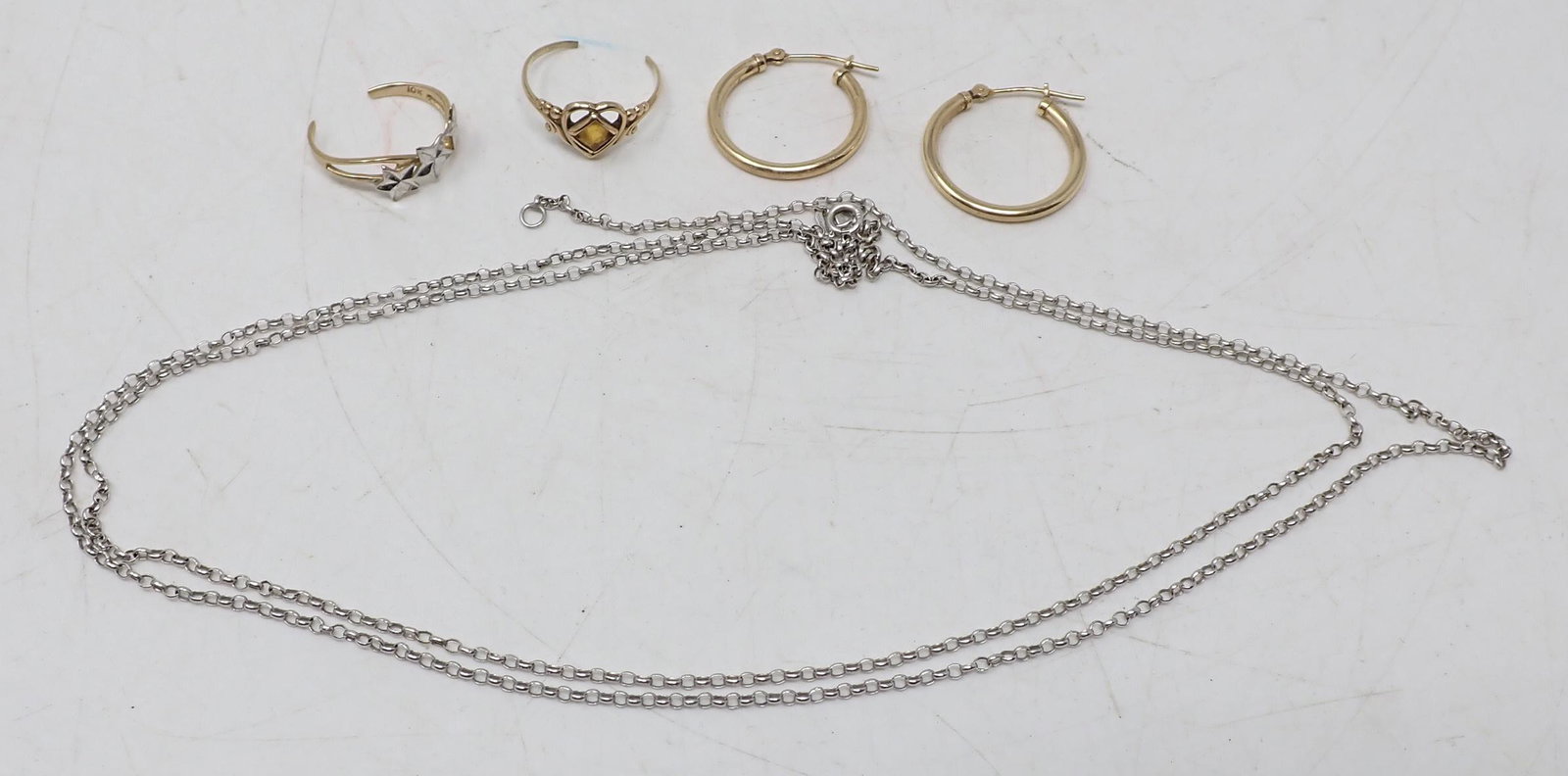 10K Gold Necklace Rings & Earrings (1 of 5)
