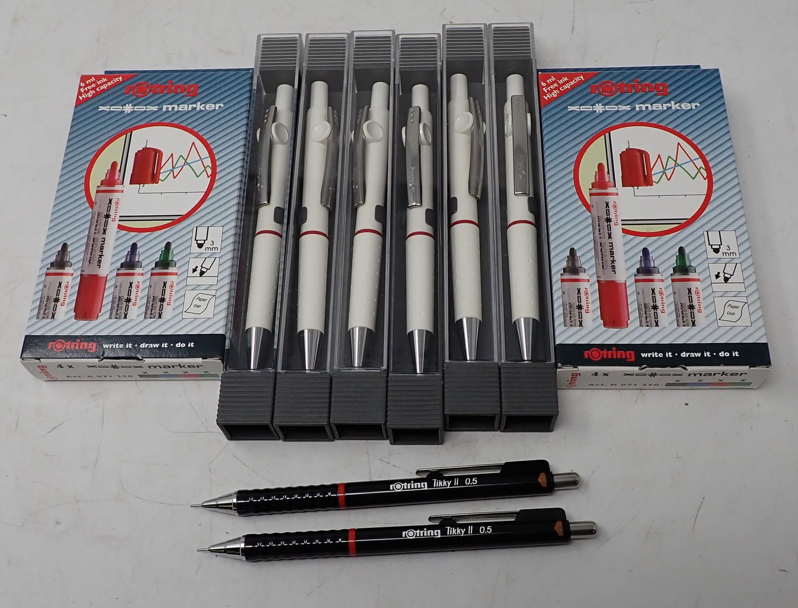 Rotring White Clipper Pens Pencils Markers: Getting all pictured