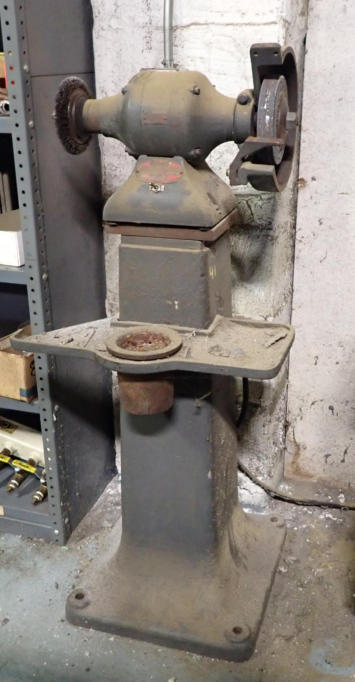 Grinder with Pedestal: Apprx 45" total height. NO SHIPPING !