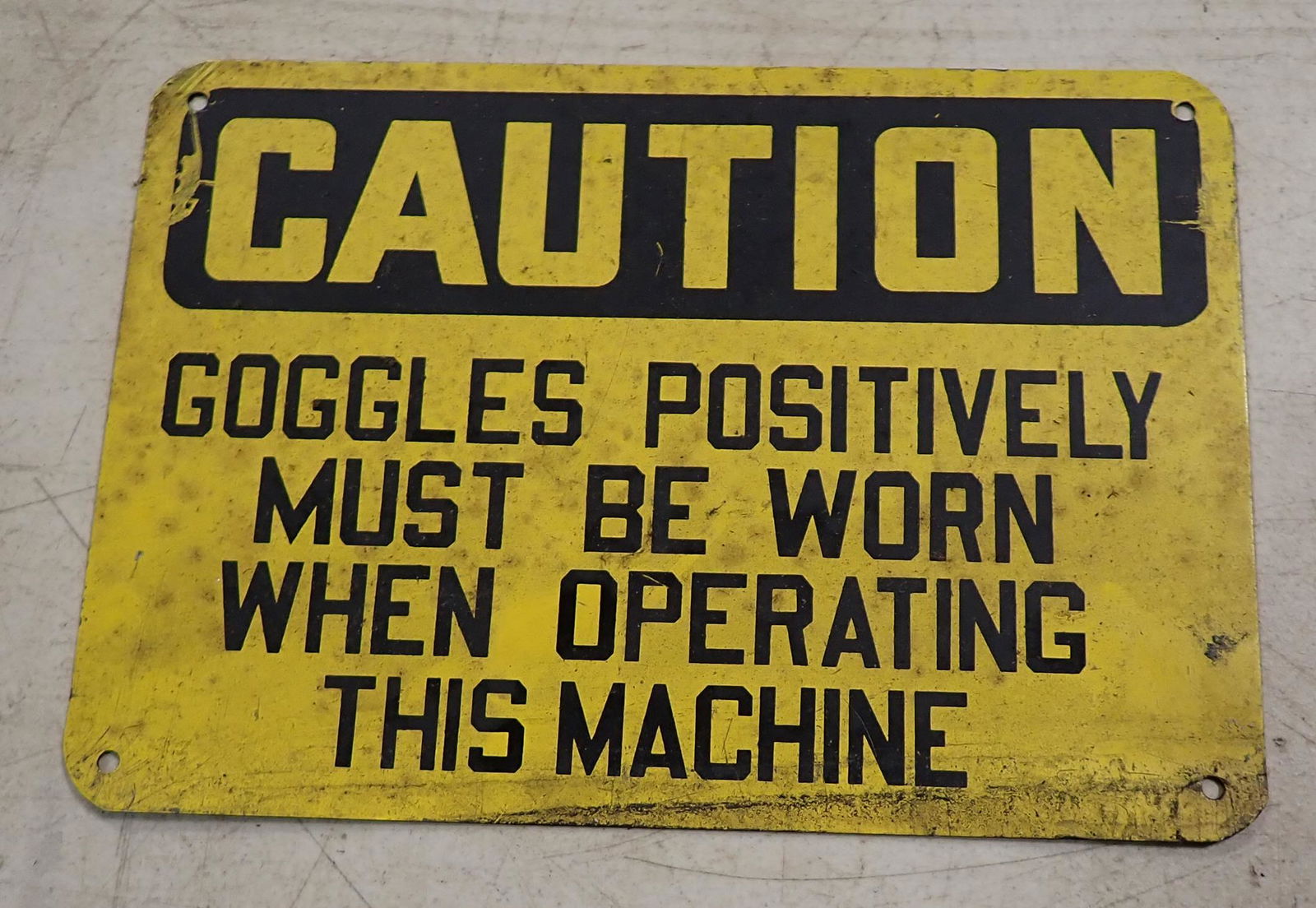 Vintage Industrial Metal Caution Sign (1 of 2)