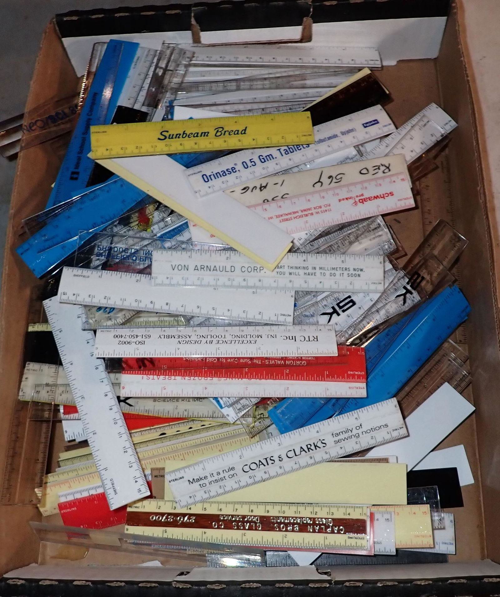 Box of Advertising & Misc Rulers (1 of 3)