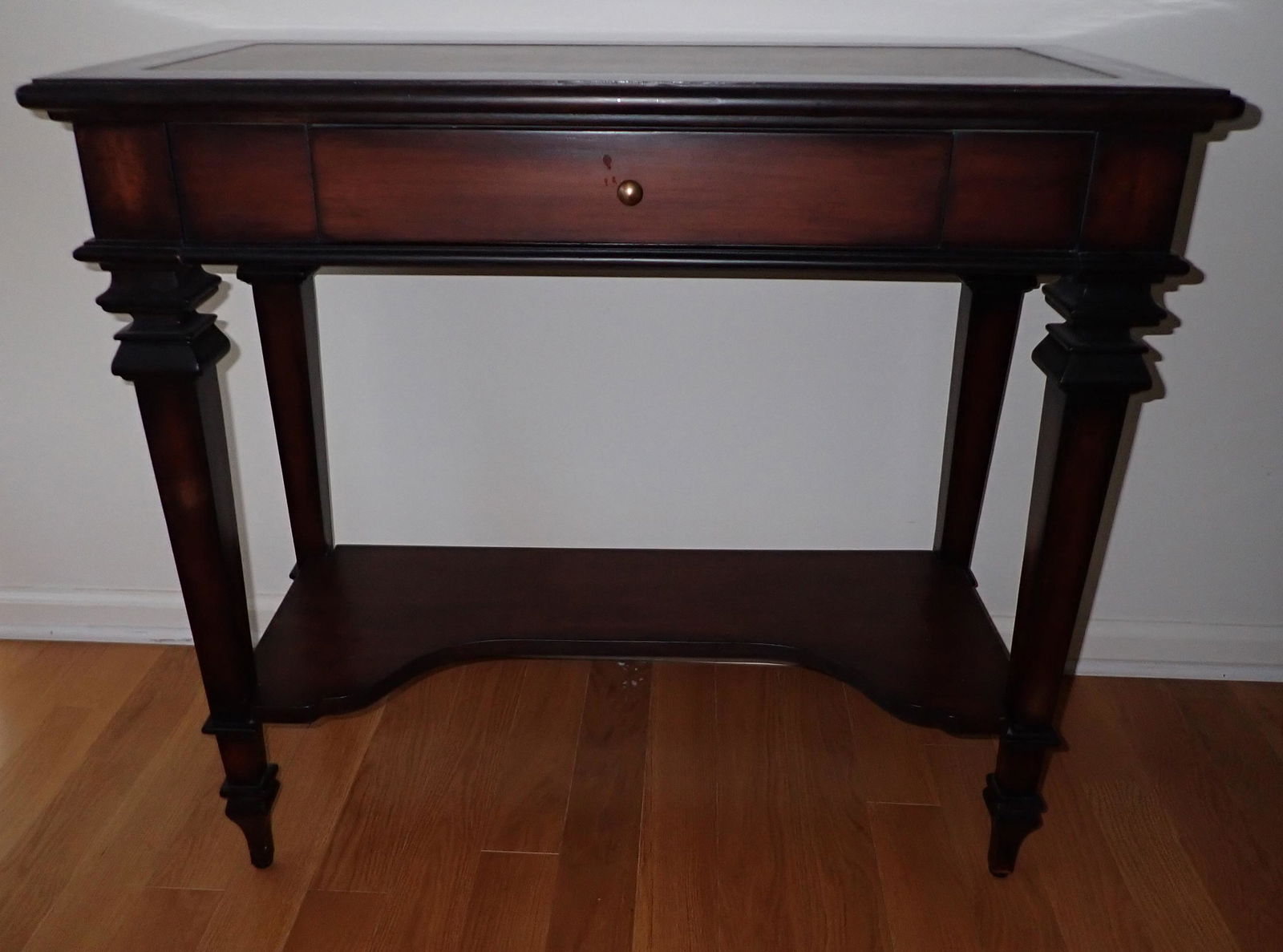 Bassett Console Table w/ Leather Top (1 of 3)