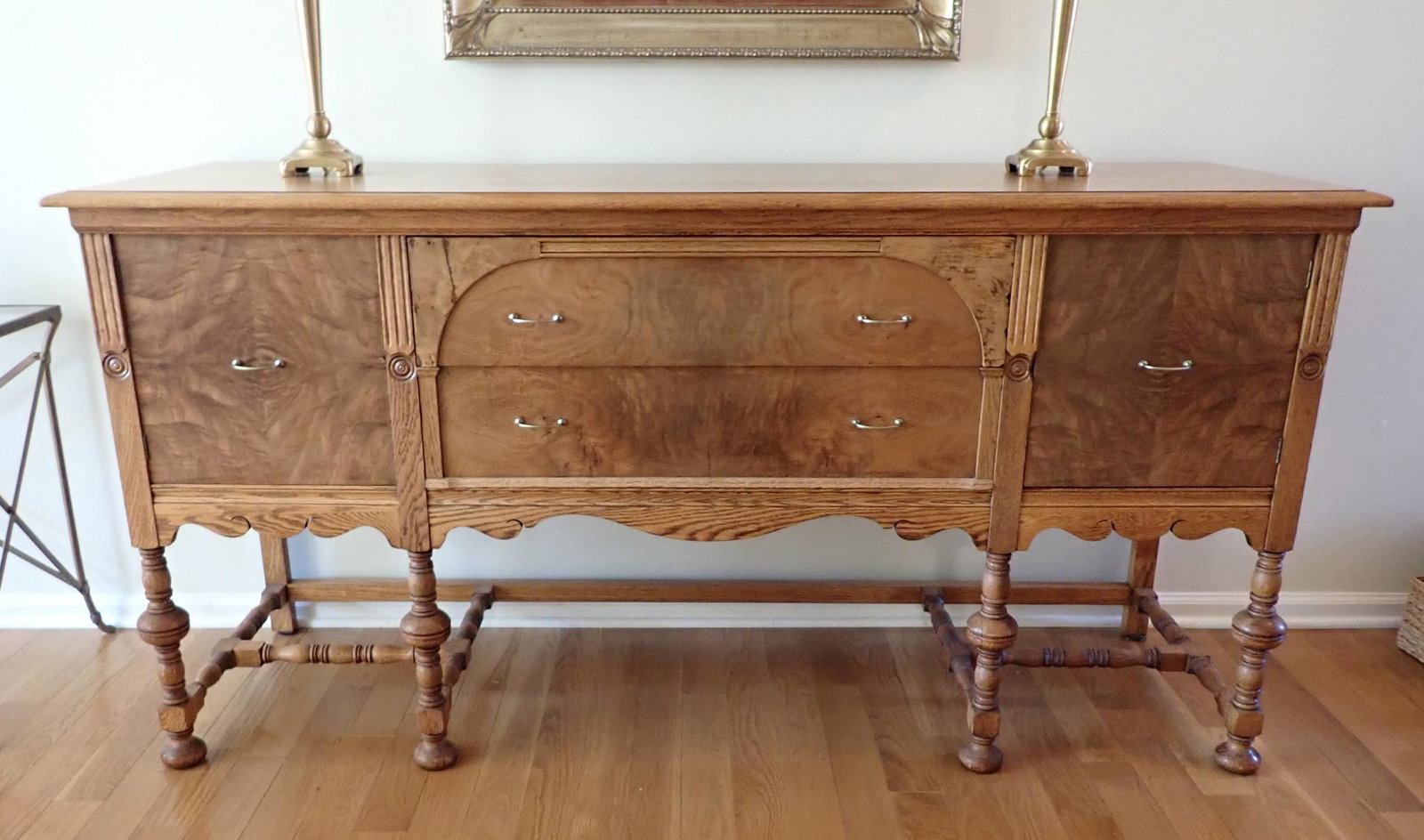 Sideboard: Apprx 23" x 72 1/2" x 36 1/2" tall. NO SHIPPING ! Bring strong help to remove. Must be picked up and removed within first half hour of pick up day !