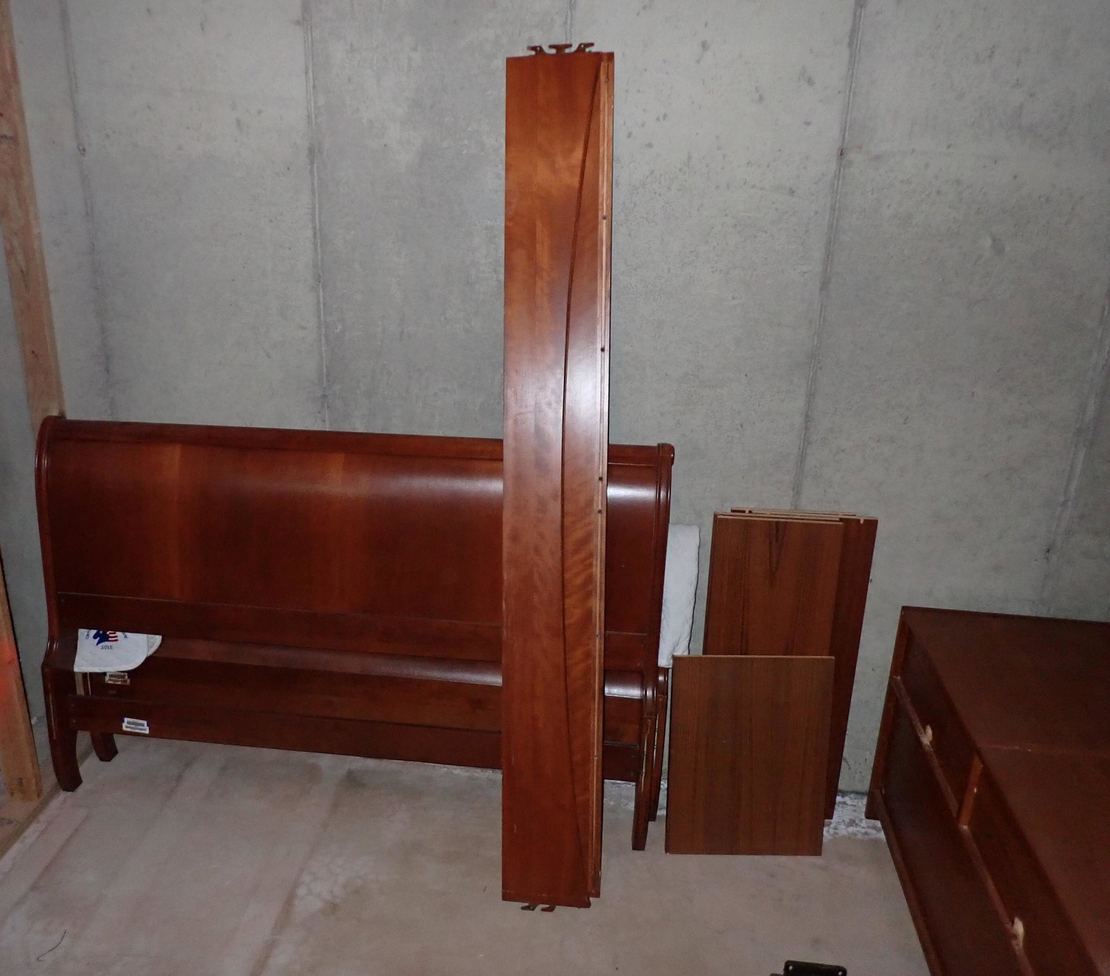 Bed Shelf Cabinet and Misc: Take what you want and leave the rest. NO SHIPPING ! Buyer to bring help to remove from basement