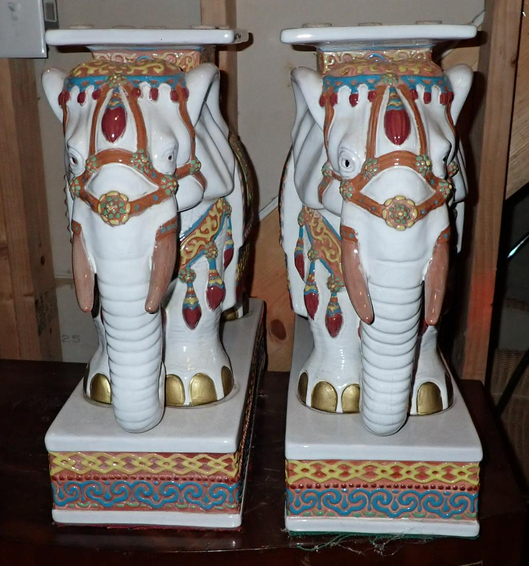 2 Elephant Garden Stools: Approx 7 1/2" x 17 1/2" x 19" tall. NO SHIPPING
