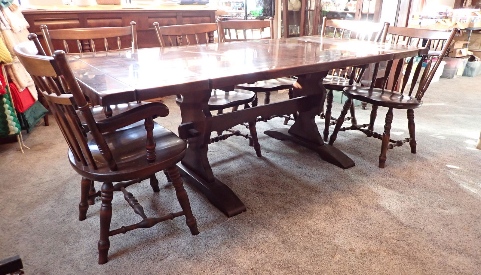 Pine Dining Table and 6 Chairs (1 of 5)