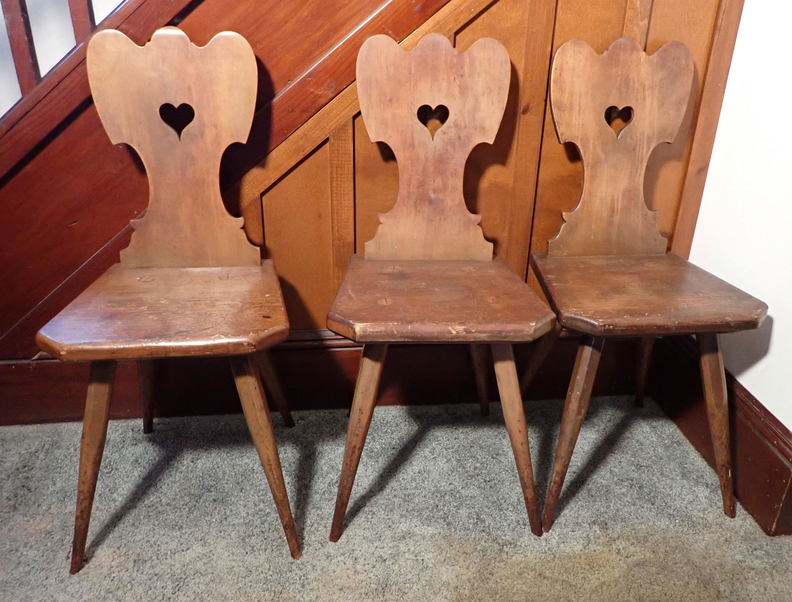 3 Stickley Moravian Style Chairs w/ Heart Cut Out (1 of 14)