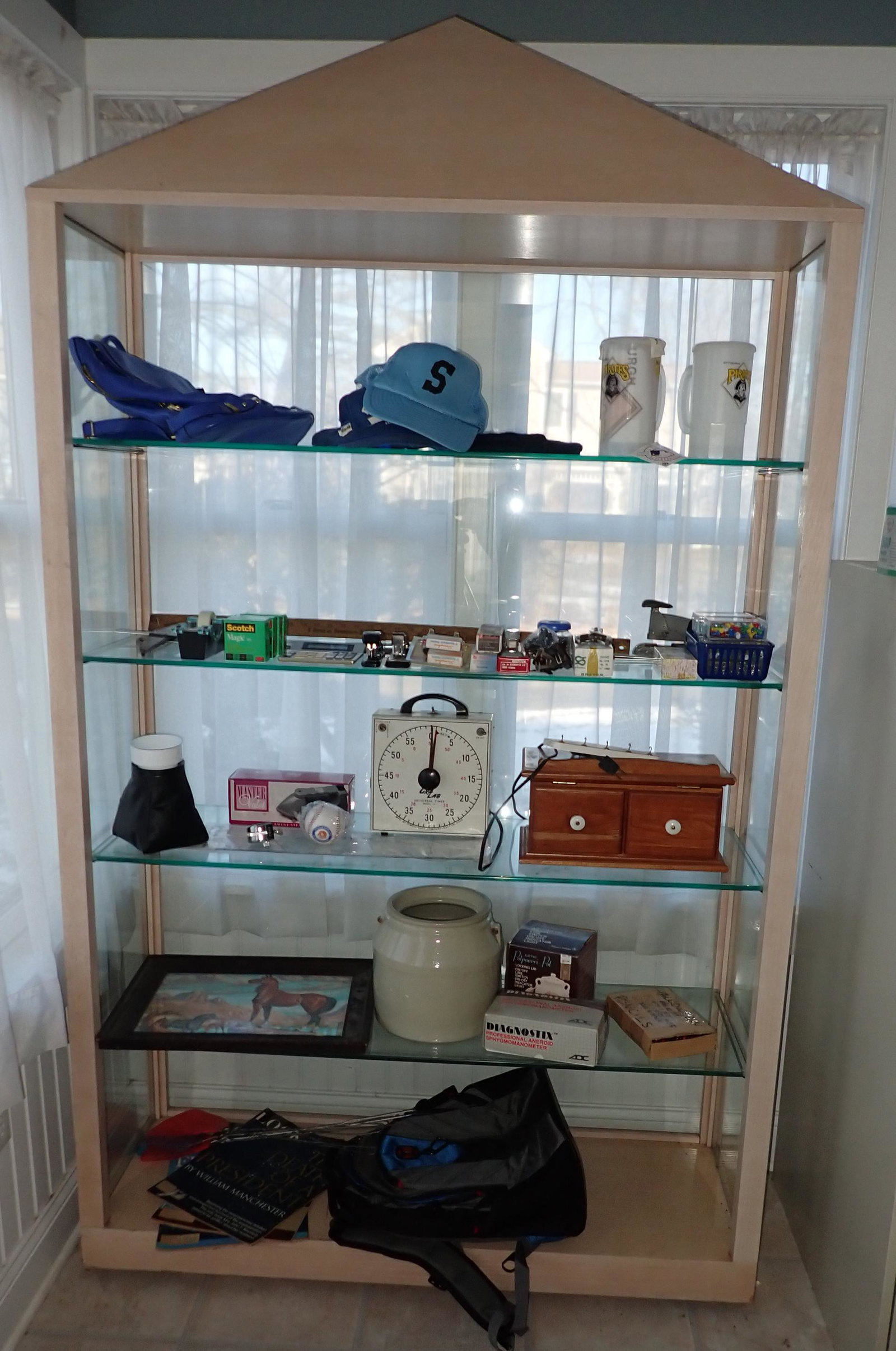 Shelving Unit and Contents: Shelf is approx 16" x 48" x 84" tall. Take what you want and leave the rest. NO SHIPPING !