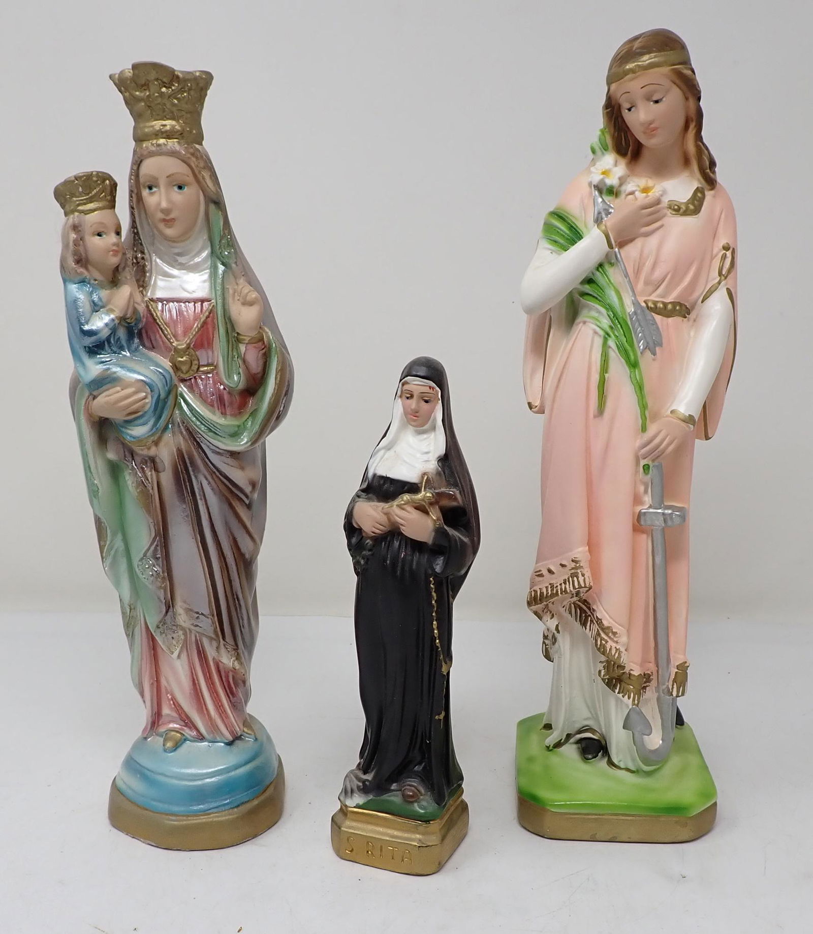 3 Chalkware Religious Statues (1 of 1)