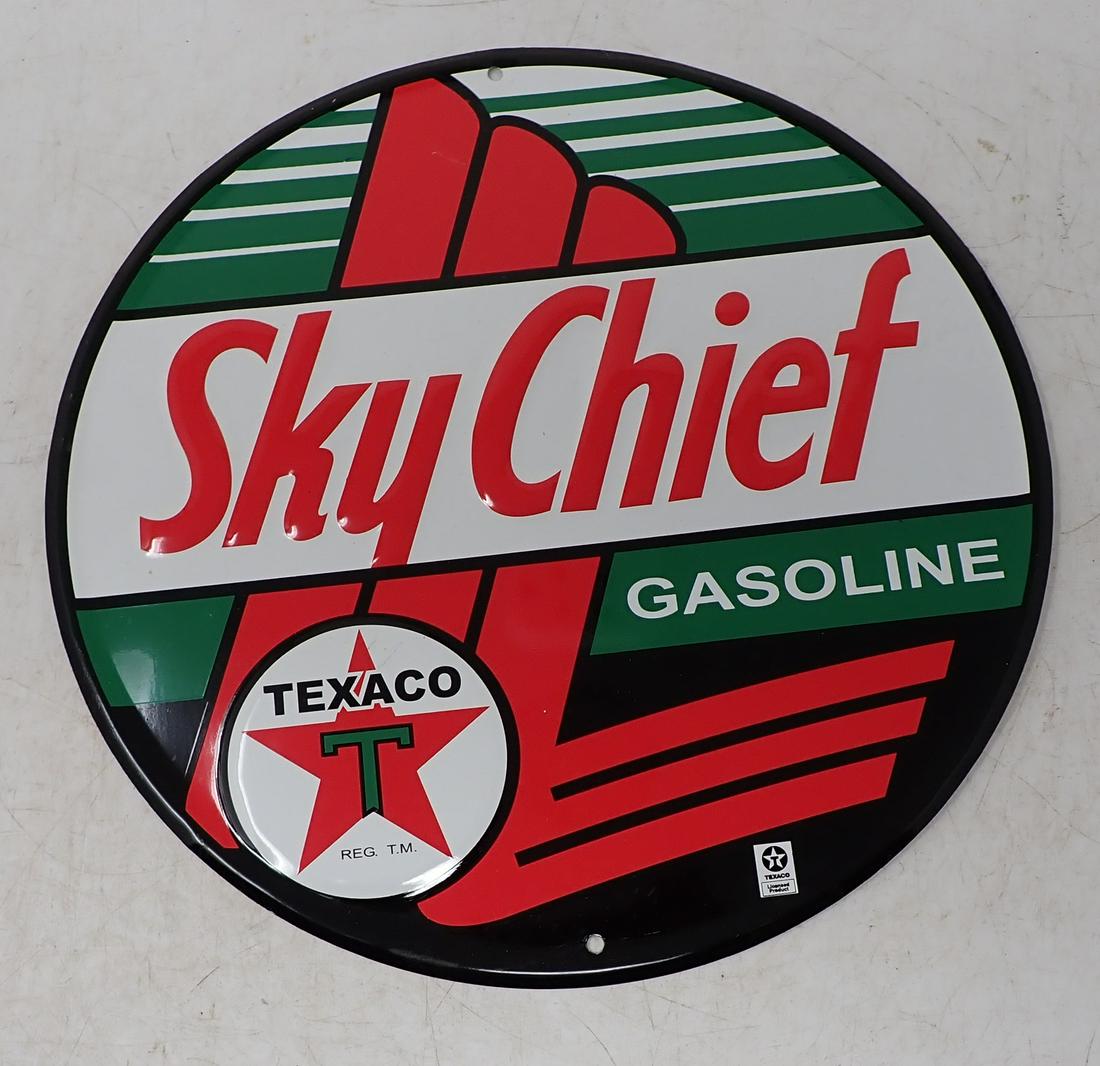 Tin Sky Chief Texaco Gasoline Sign (1 of 2)