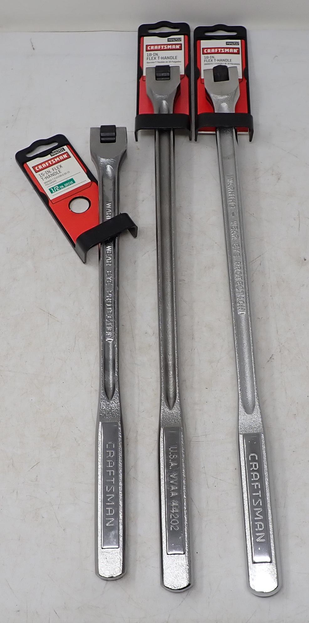 3 Craftsman 1/2" Drive Flex T Handle Breaker Bars (1 of 3)