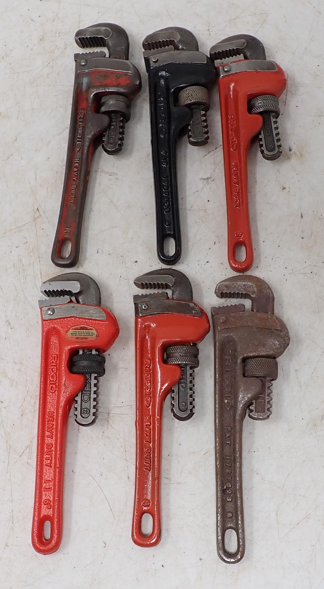 Six Rigid 6" Pipe Wrenches (1 of 1)