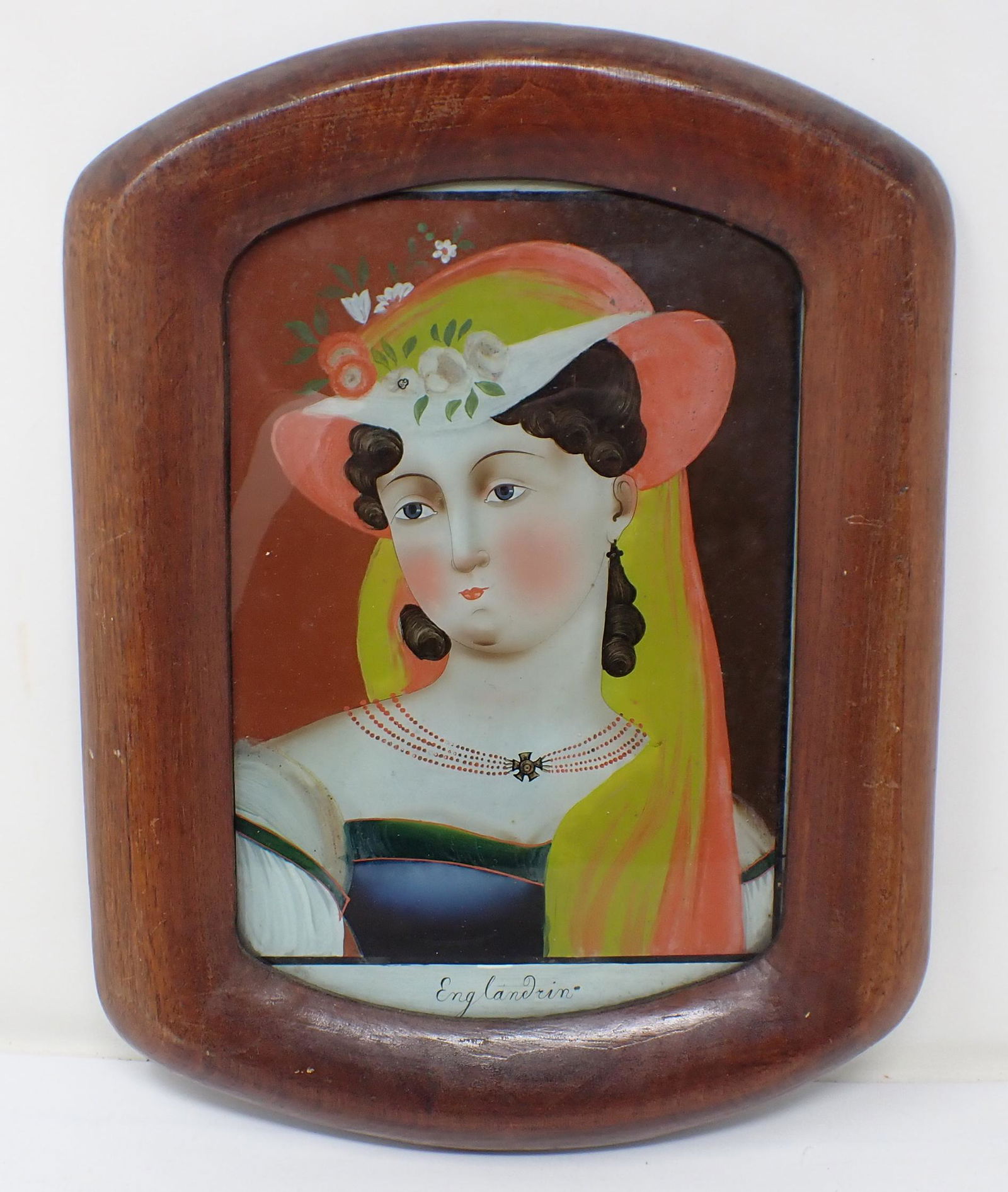 Englanderin Reverse Painted Glass Portrait (1 of 4)