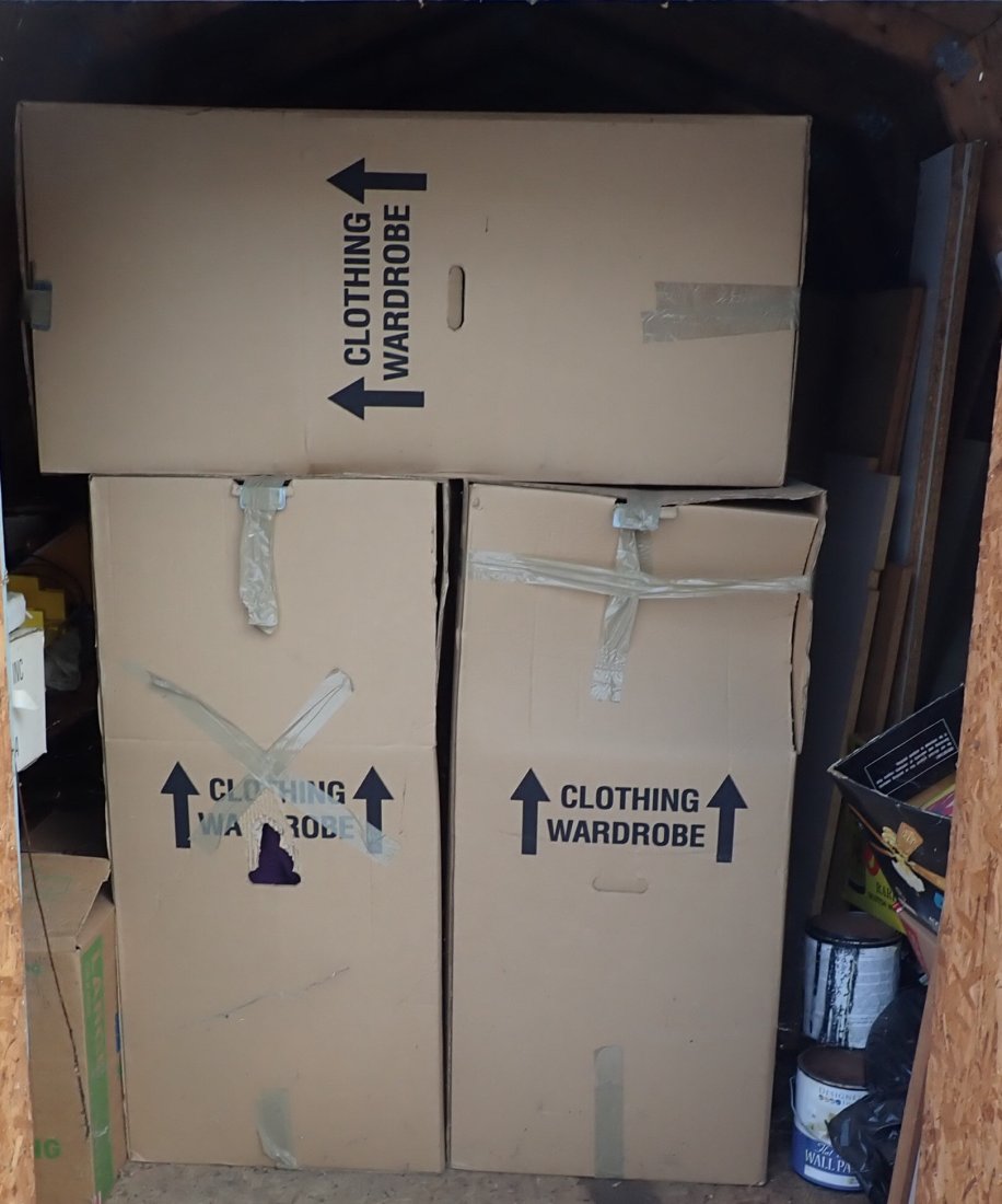 Contents of 8x13 Shed Clothing & Misc (1 of 6)