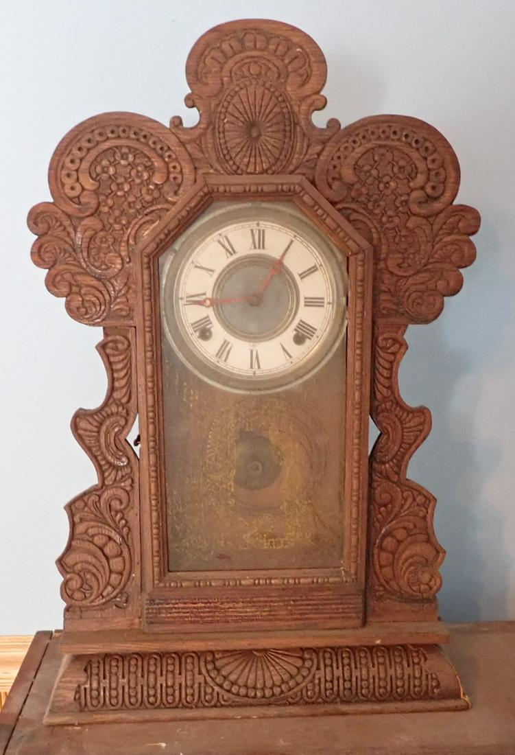 Mantle Clock: Approx 4 3/4" x 15" x 23 1/4" tall.