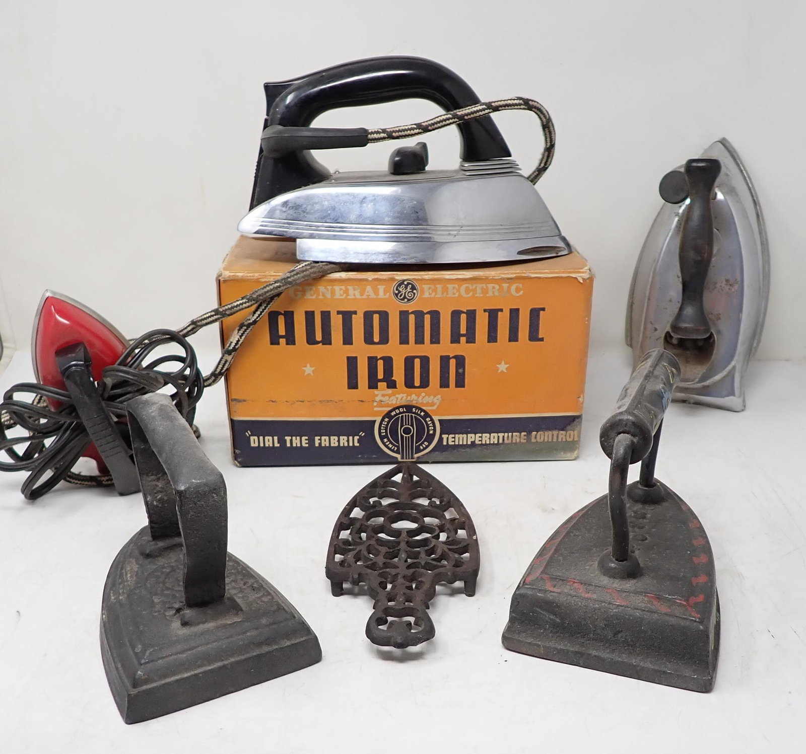 Vintage Irons Trivet & Sad Irons (1 of 2)