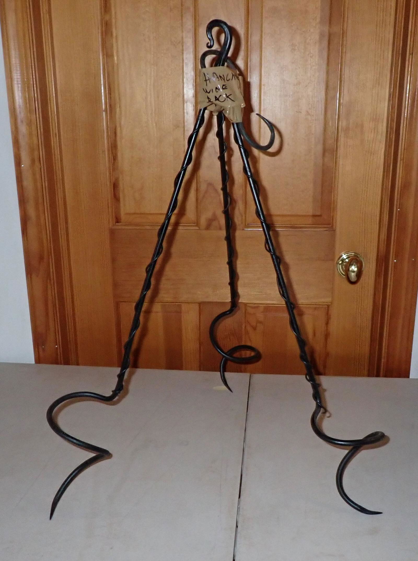 Metal Hanging Wine Rack: Approx 18" across and 26" tall