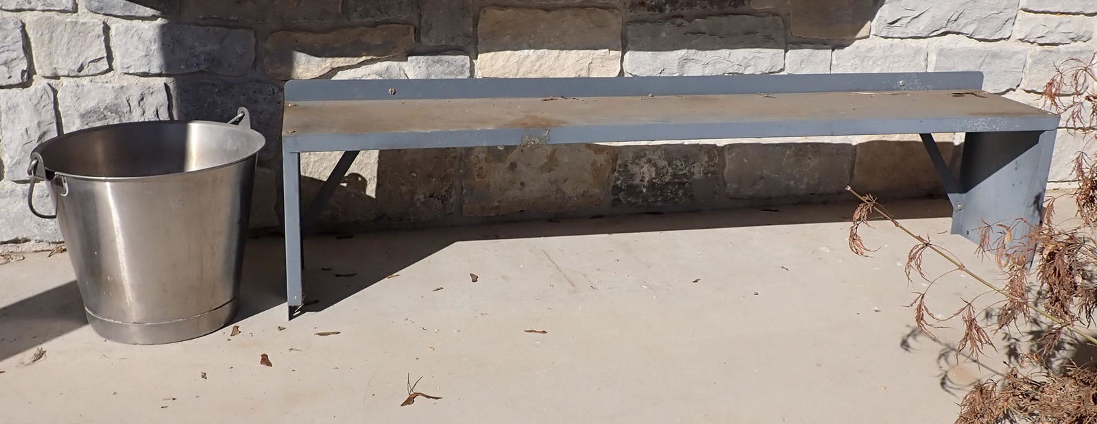 Metal Plant Stand & Stainless Steel Pail (1 of 3)