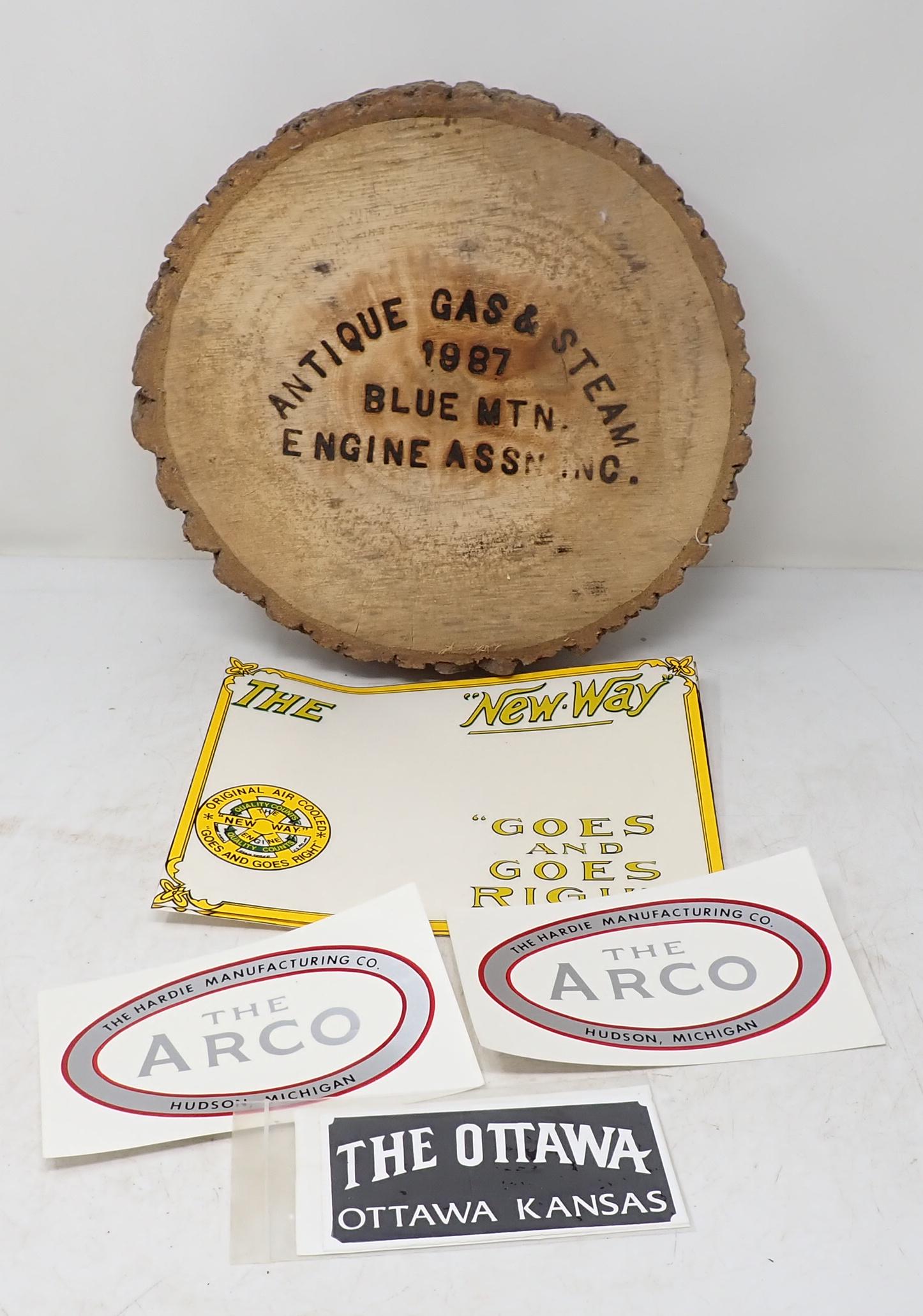 1987 Blue Mountain Wood Plaque Hit Miss Engine Decals (1 of 2)