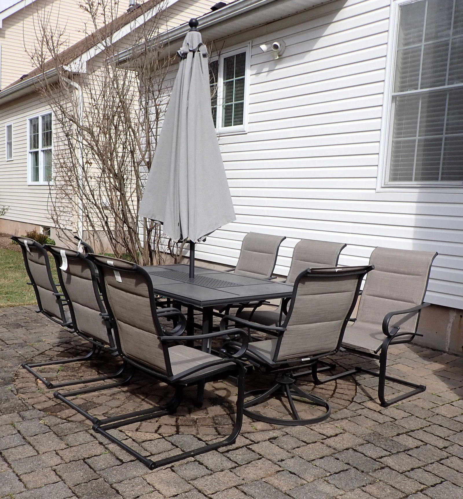 Tie Top Hampton Bay Patio Table and 8 Chairs (1 of 9)