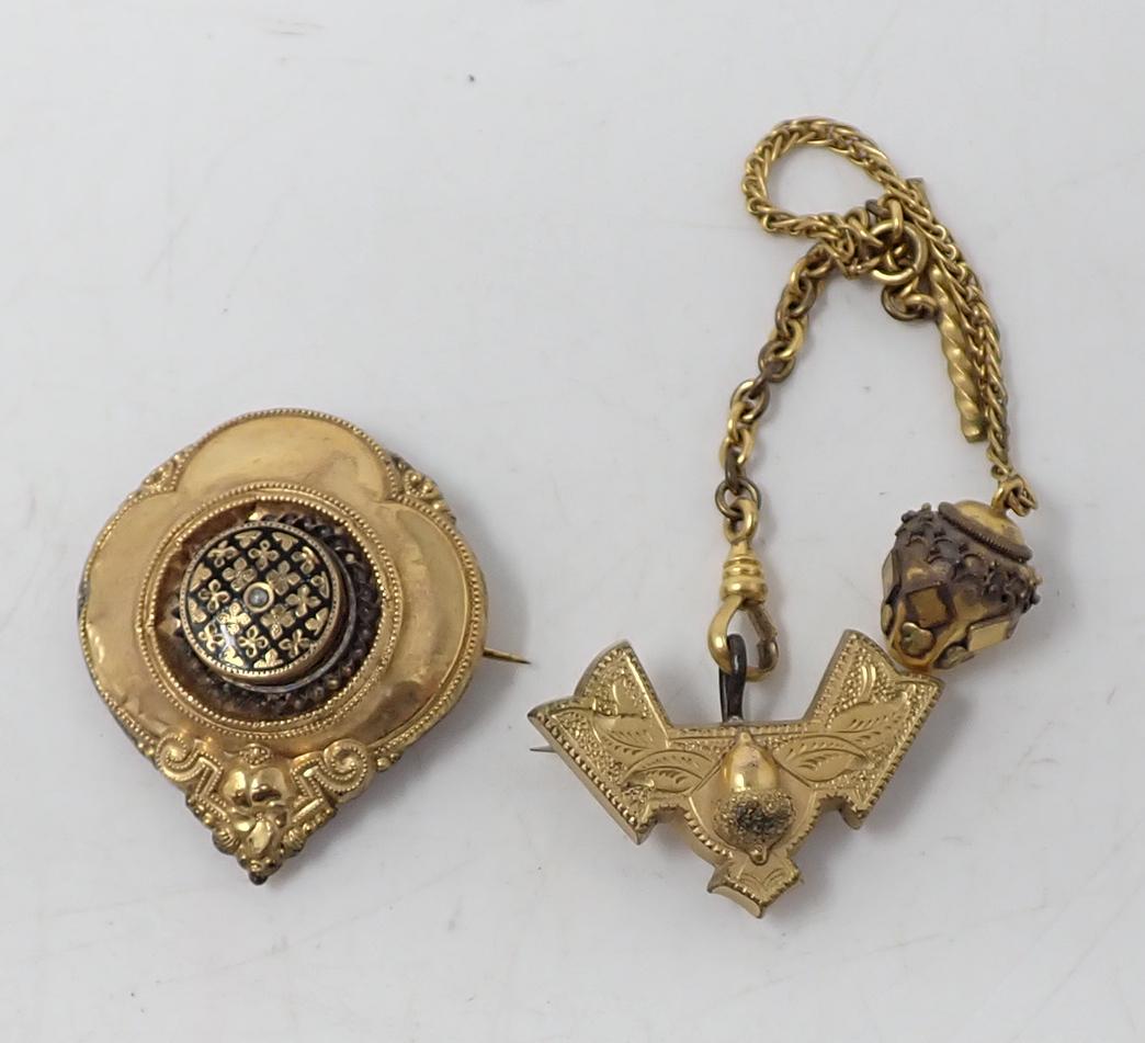 Victorian Watch Chain & Brooch (1 of 6)