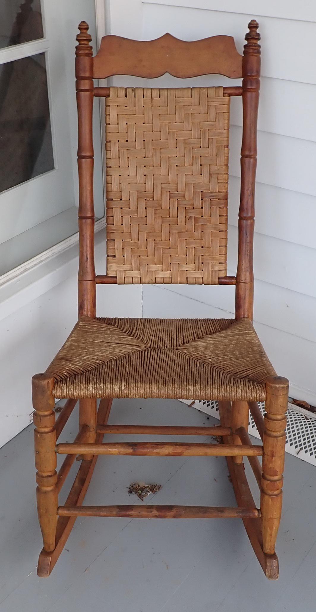 Rocker: Approx 17" wide, 17" to seat, 34 1/2" tall. NO SHIPPING