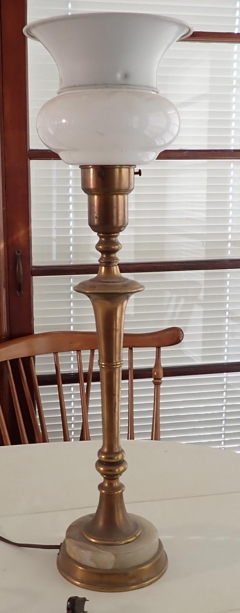 Brass with Marble Base Table Lamp (1 of 3)