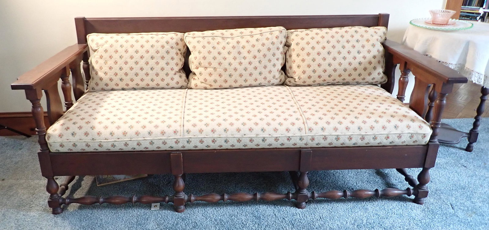 Grand Rapids Sofa / Settee: Lifetime Furniture sofa is Approx 73" long, 18" to seat, 31" deep, and 31 1/2" tall. NO SHIPPING