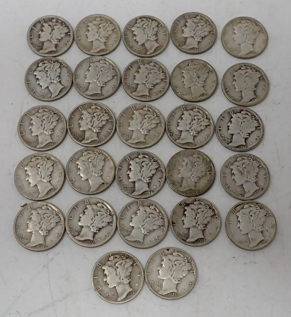 27 Mercury Silver Dimes: Getting all pictured