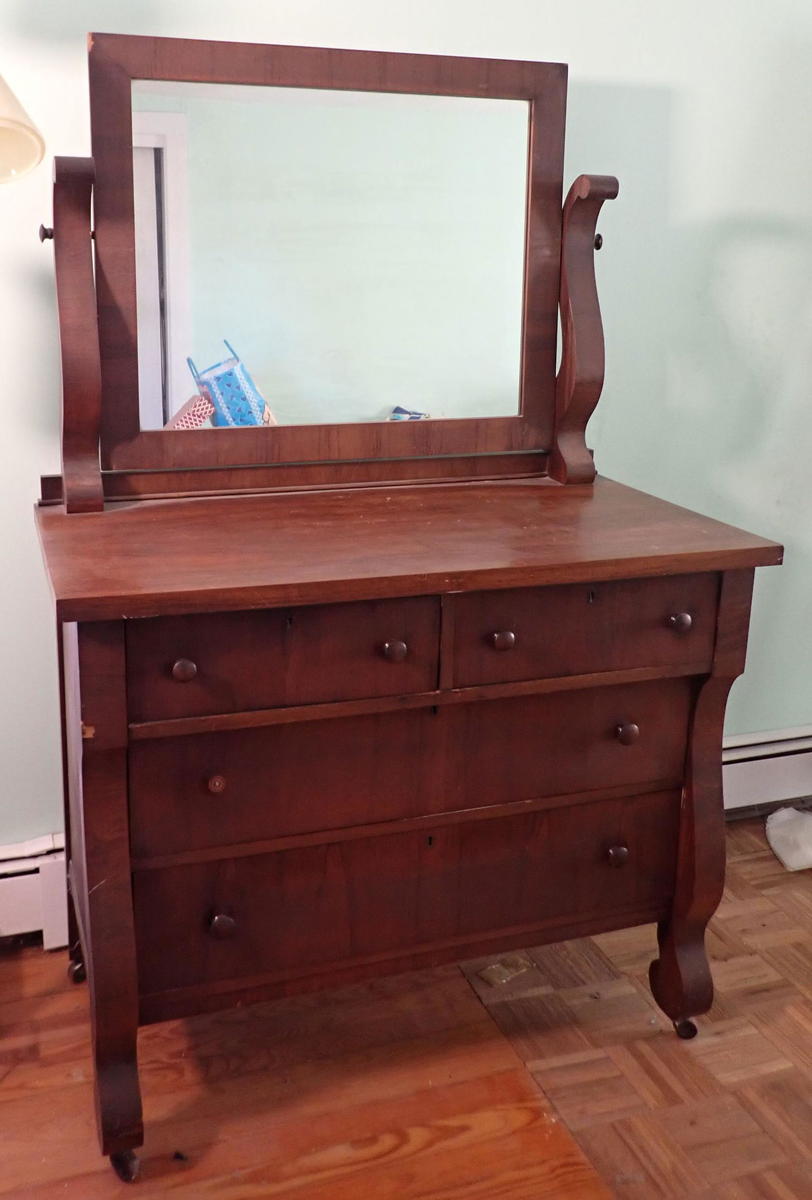 Empire Dresser & Vintage Pole Lamp (1 of 5)