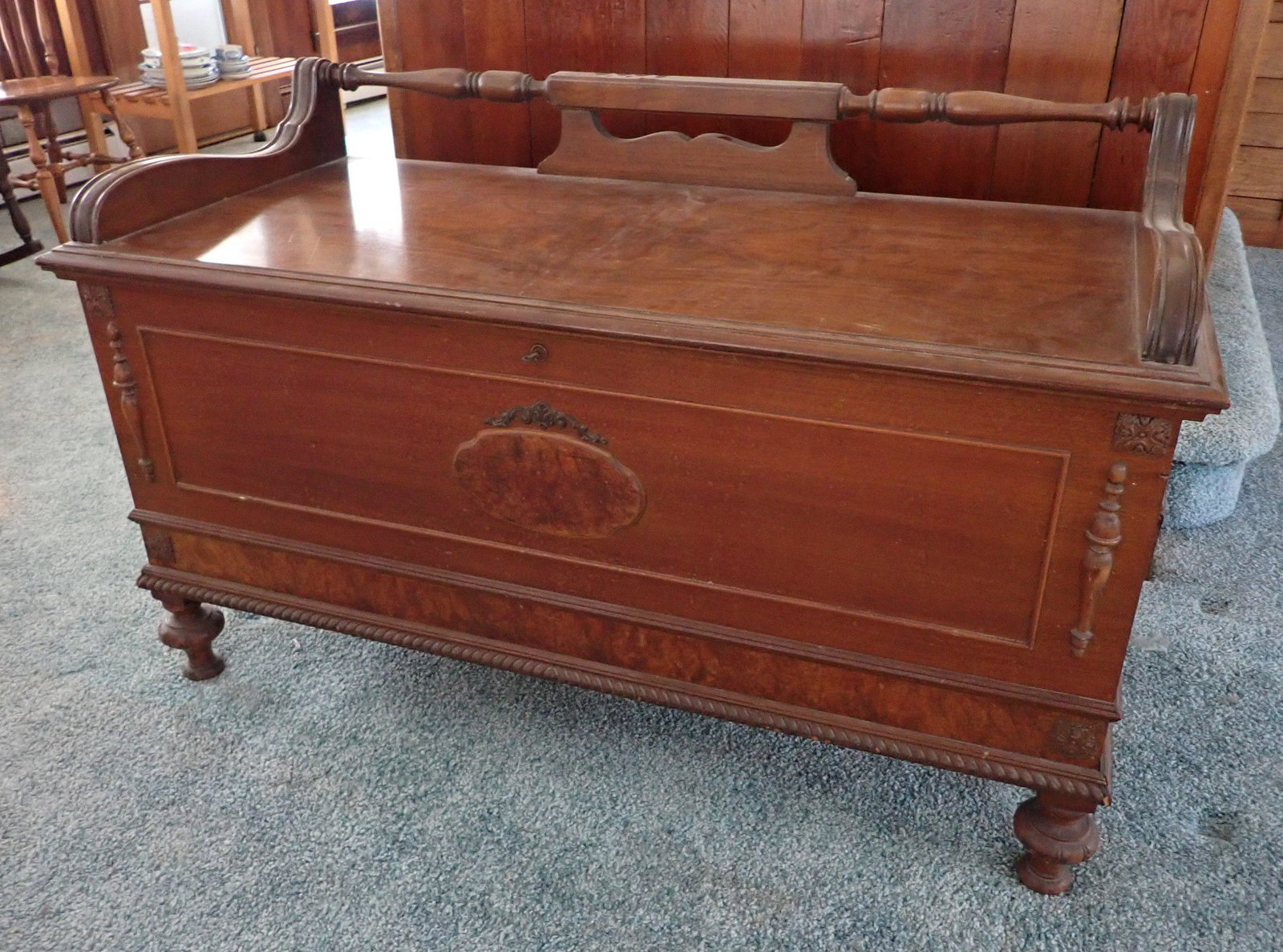 Cedar Chest: Approx 20" x 46" x 27 1/2" tall. NO SHIPPING