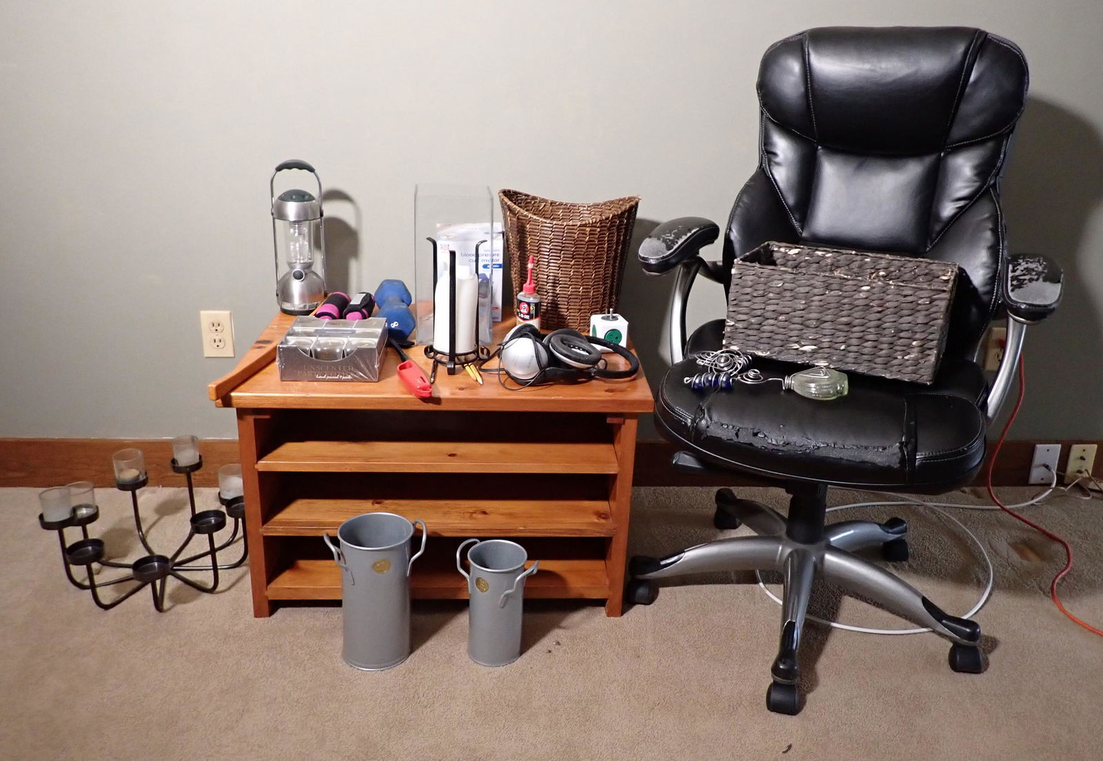 Pine Stand Candle Holders & Misc (1 of 6)