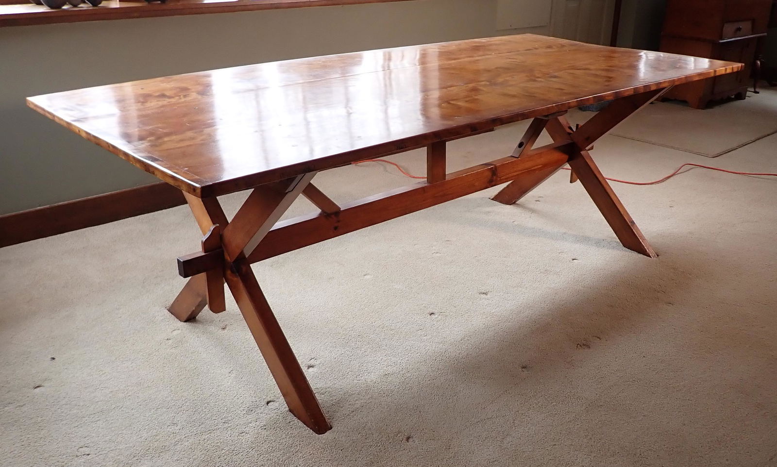 Cherry Sawbuck Table w/ 3 Board Top (1 of 10)