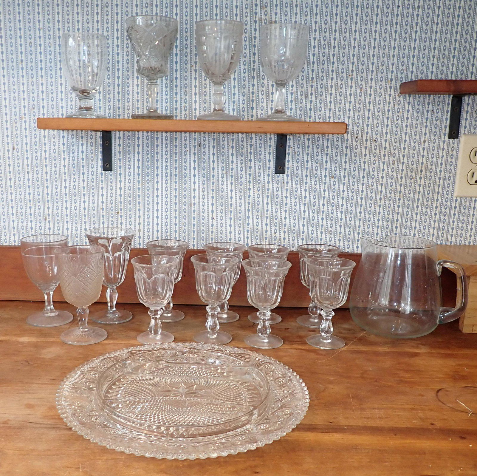 Divided Glass Dish Early Goblets Misc Glassware (1 of 11)