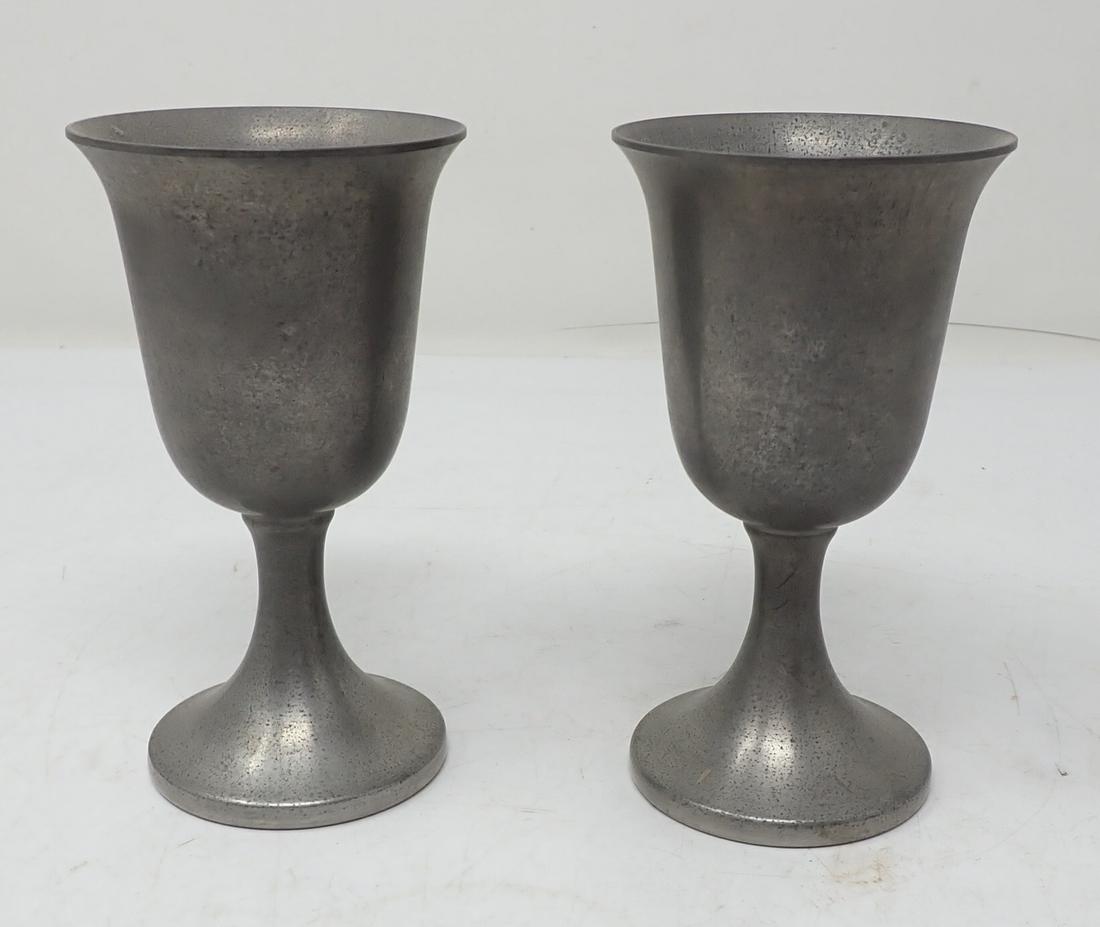Web Pewter Goblets: Approx 2 3/4" in diameter and 4 3/4" tall