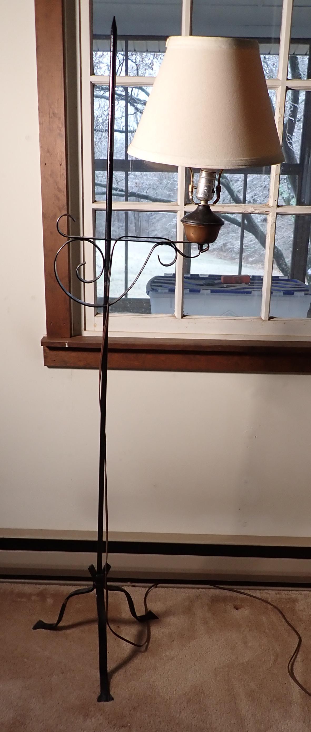Adjustable Copper & Iron Floor Lamp (1 of 4)