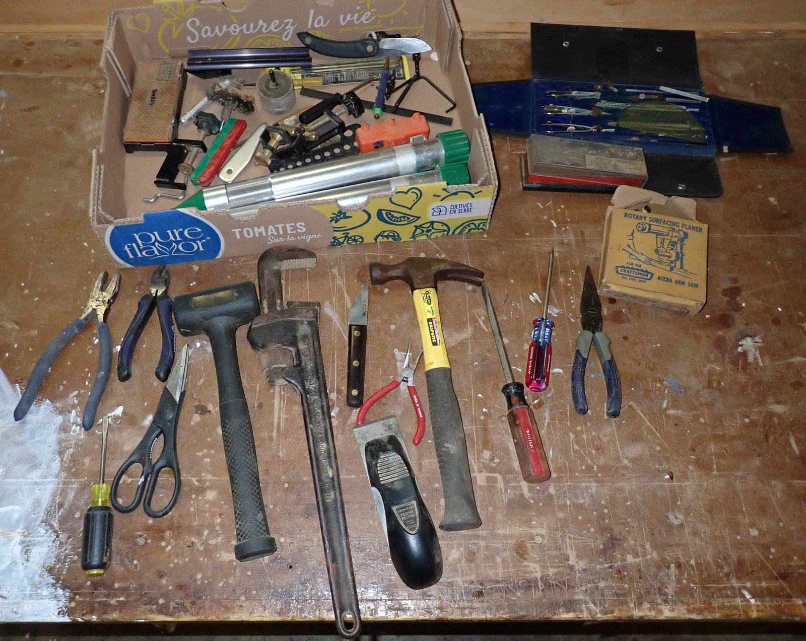 Lot of Misc Tools: Lot includes all pictured on workbench and in drawers. NO SHIPPING