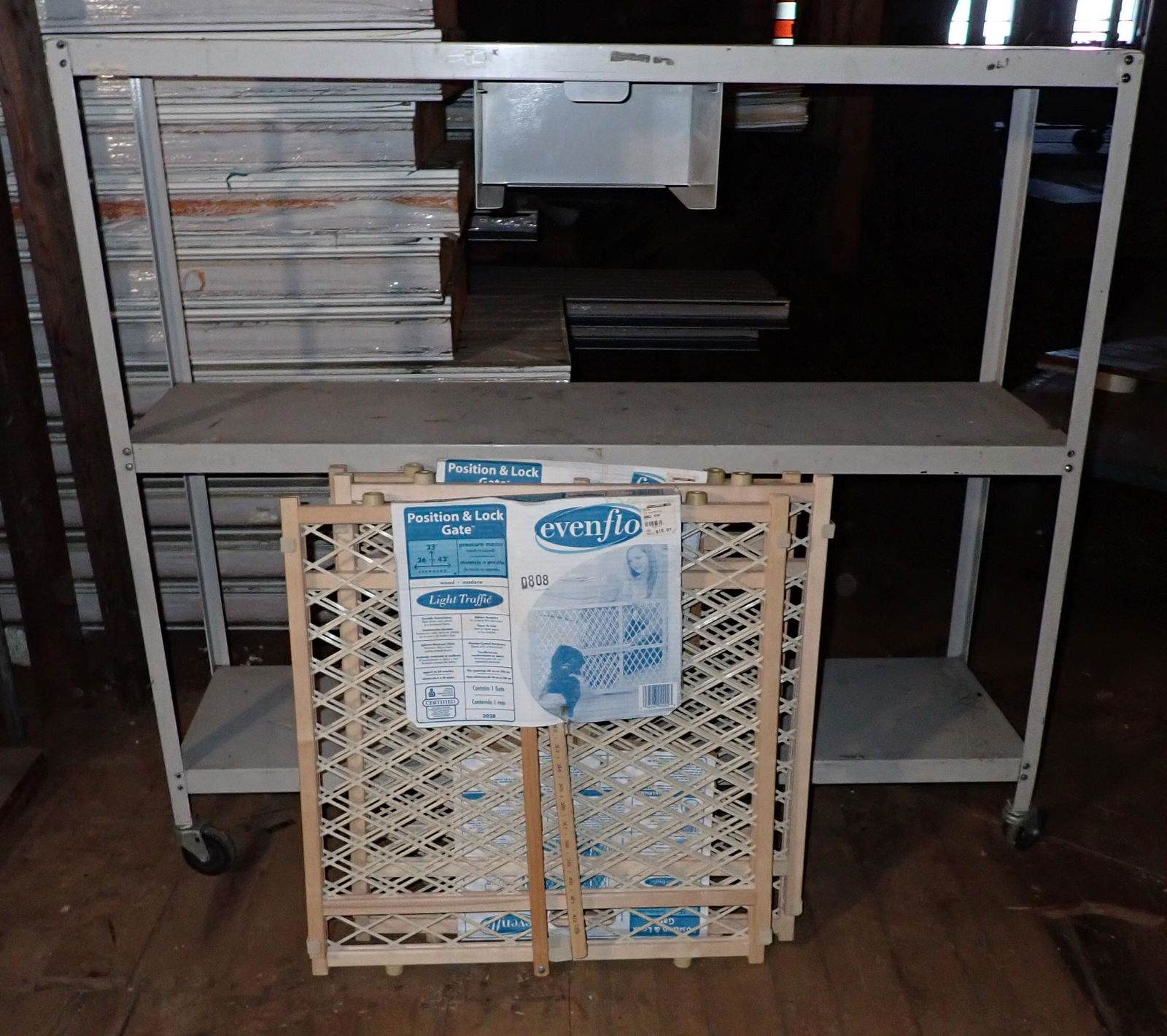 Rolling Shelf & 3 Pet Gates (1 of 2)
